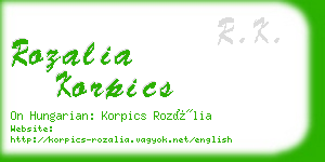 rozalia korpics business card